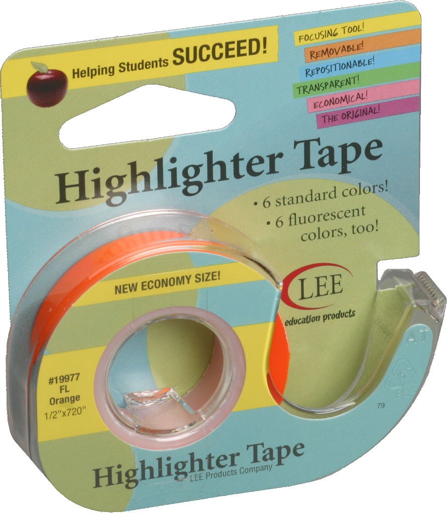 Lee Products 1/2 x 720-inch Highlighter Tape, Fluorescent Orange