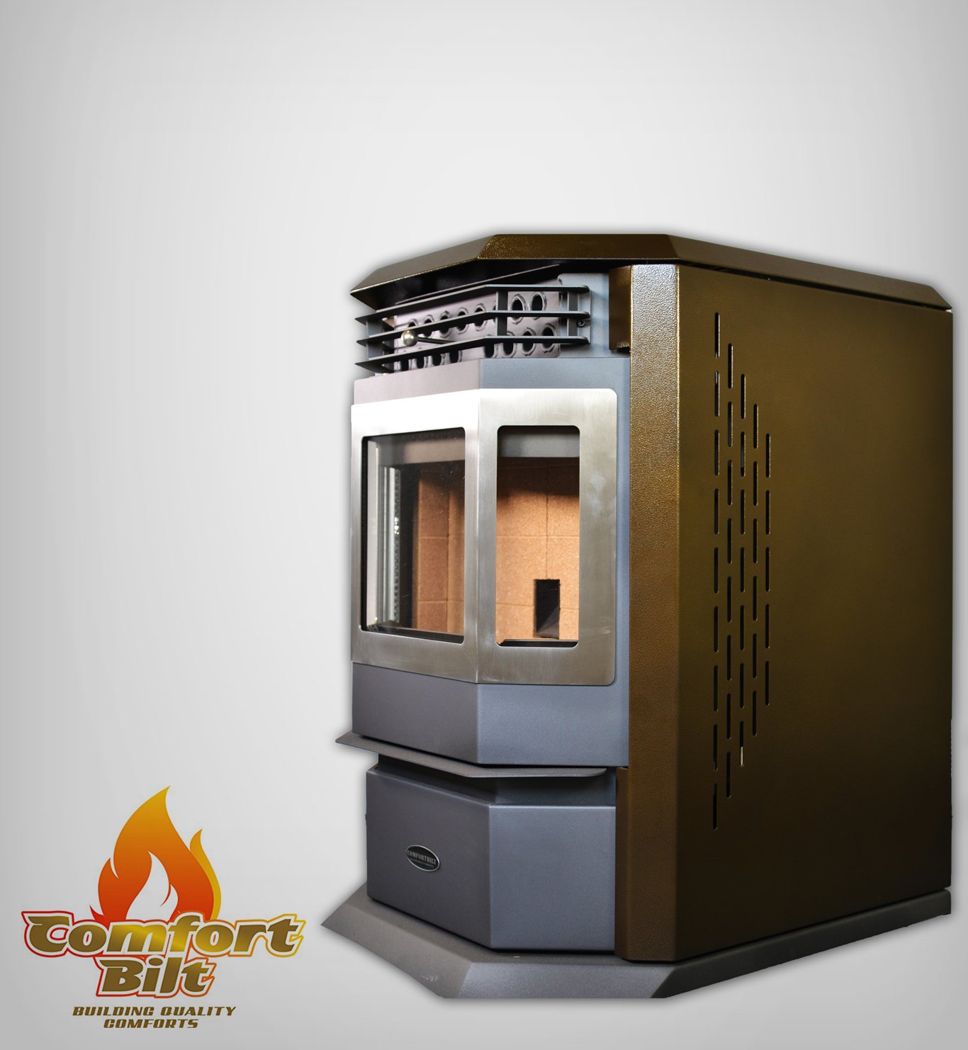 Comfortbilt Pellet Stove HP22SS 50,000 btu Stainless Steel Golden