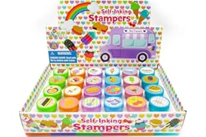 TINYMILLS 24 Pcs Ice Cream Stampers for Kids Birthday Party Favor Bag Fillers Valentine's Day Classroom Exchange Classroom Rewards Carnival Prizes