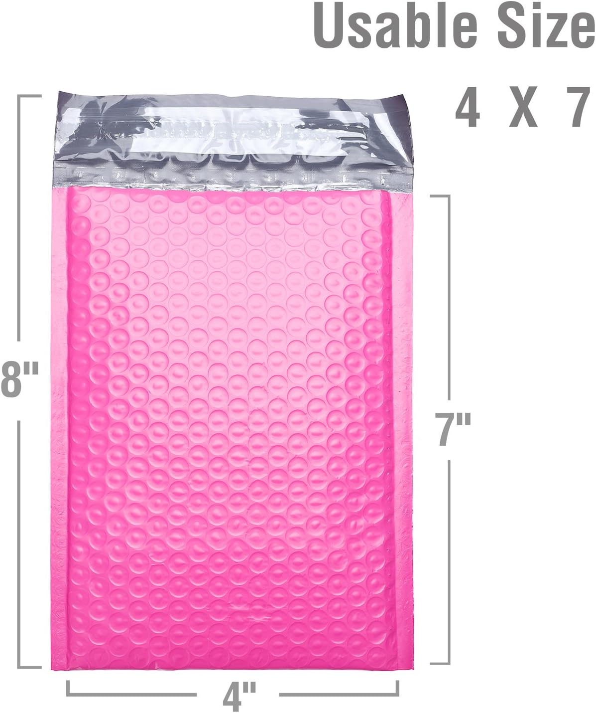 Fu Global 4x8 Inch Poly Bubble Mailer Pink Self Seal Padded Envelopes Pack of 50 : Office Products