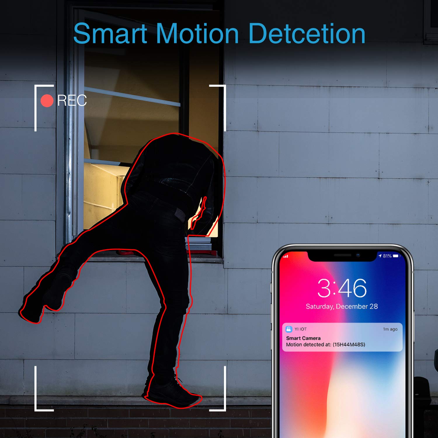 Security Camera Outdoor Goowls 1080P HD WiFi Wireless Home Surveillance