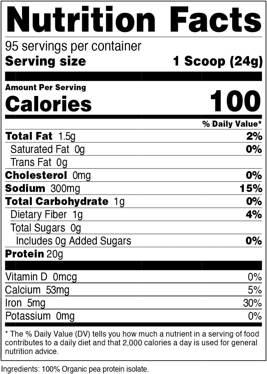 Nutricost Organic Pea Protein Isolate Powder (5LBS) - Unflavored, Certified USDA Organic, Protein from Plants, Vegan Friendly, Gluten Free, Non-GMO: Health & Personal Care