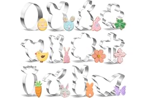 Easter Cookie Cutter Set - 12 Pieces Stainless Steel Cookie Cutters for Baking