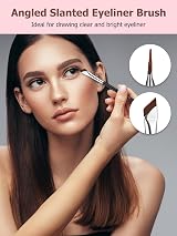 TEOYALL Eyeliner Brushes Set 4 pcs Ultra Thin Angled Flat Point Precision view 4