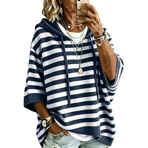 OAZKXCN Sweaters for Women Hooded Pullover Sweatshirts for Women Knitted Lightweight Hoodies Sweater