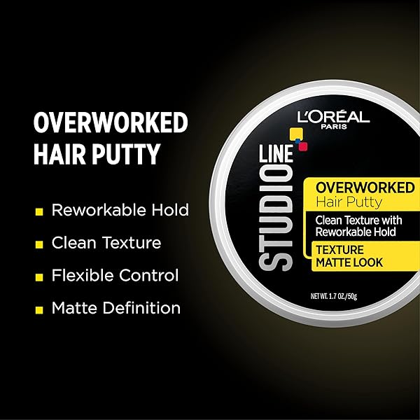 L’OREAL PARIS STUDIO LINE OVERWORKED HAIR PUTTY, 1.7 OZ.