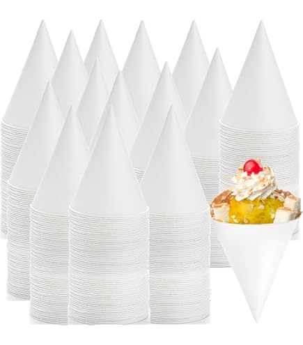 Sunrise Packaging 5000 X Water Cones 4oz Cups – Biodegradable, Leakproof, White Paper Cone For Offices Work Schools Hospitals