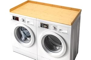 Gashell Washer Dryer Countertop, 27.5" x 54" Bamboo Washer and Dryer Countertop for Laundry Room Organization(Natural)