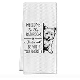 SereneHanctuary Funny West Highland Terrier Bathroom Hand Towels, West Highland Terrier Gifts for Women, Westie Gifts for Women Decorative Hand Towel for Bathroom Washroom, 16x24 Inch