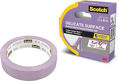 ScotchBlue Delicate Surface Tape 24mm x 41m Low Tack Painter's Tape for Sharp