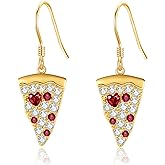 Food Earrings Dangle S925 Sterling Silver Cheese/Corn/Margarita/Pizza Earrings Dangling Funny Jewelry Gifts For Women Lover Mother