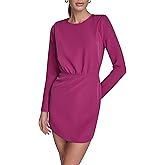 BCBG Womens Long Sleeve High Neck Blouson A-line Mini Dress