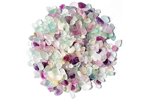 DEEDOCHY Aquarium Gravel,Rocks for Plants Indoor,0.44lb Fluorite Aquarium Gravel Rocks,Crystal Chips Stone Crushed Quartz for Crafts, Vases Filler, Succulent Plants, Aquarium Gravel Rocks (Fluorite)
