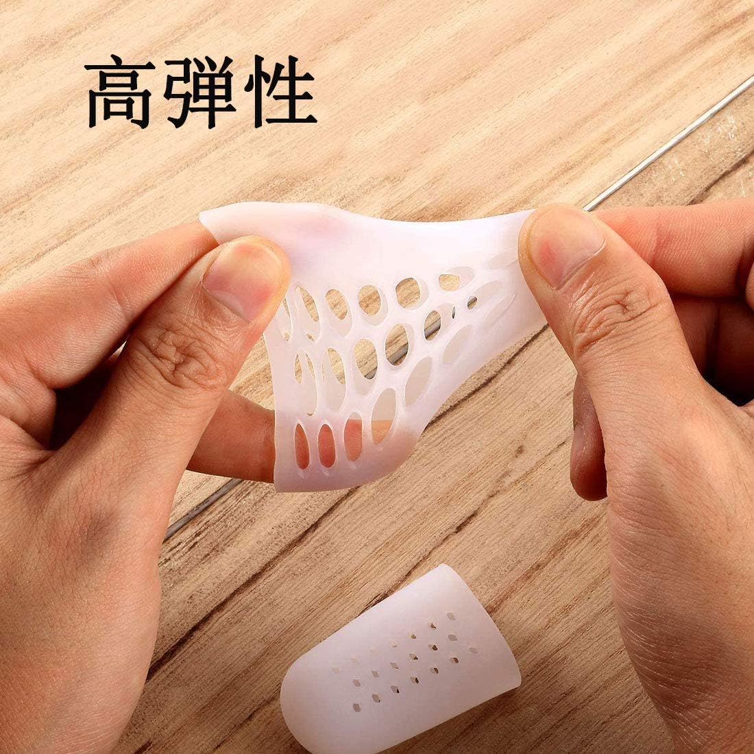 Amazon Szjy 足の親指のキャップ 10個の通気性のある足指プロテクターのつま先カバースリーブ 穴のあるもの 足の爪の欠落または陥入 トウモロコシ 水ぶくれ ハンマーつま先を軽減し 摩擦を軽減 Szjy 外反母趾 内反母趾用