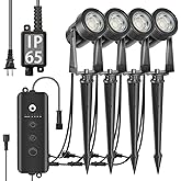 SUNTHIN Outdoor Landscape Lighting with Dusk to Dawn Sensor Controller, 4 Pack