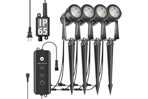 SUNTHIN Outdoor Landscape Lighting with Dusk to Dawn Sensor Controller, 4 Pack