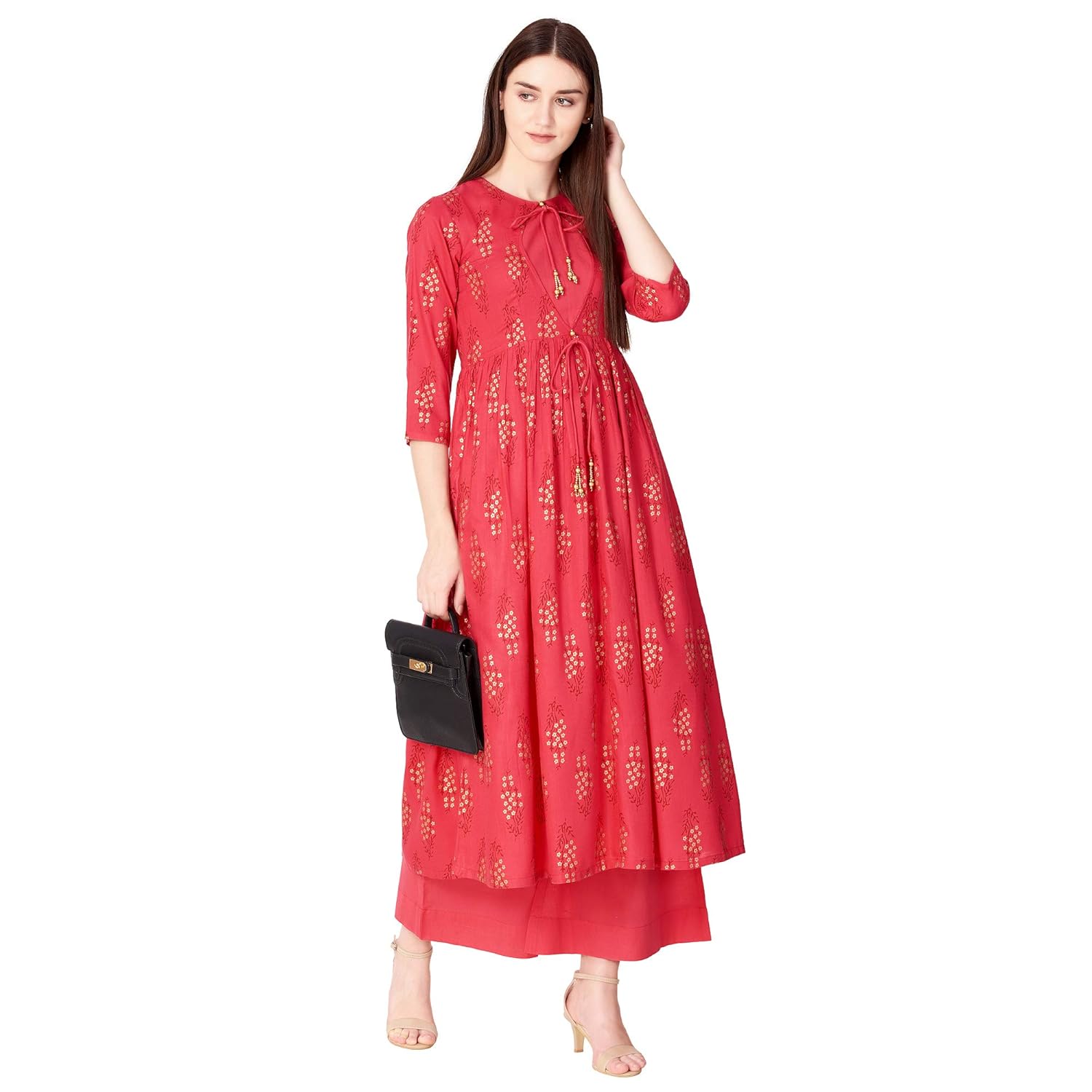 khushal k women's cotton printed kurta with palazzo set