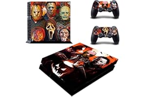 Vanknight Vinyl Decal Skin Stickers Cover Set Horror Skin Compatible with Regular PS4 Console Controllers Halloween Ghost Jason