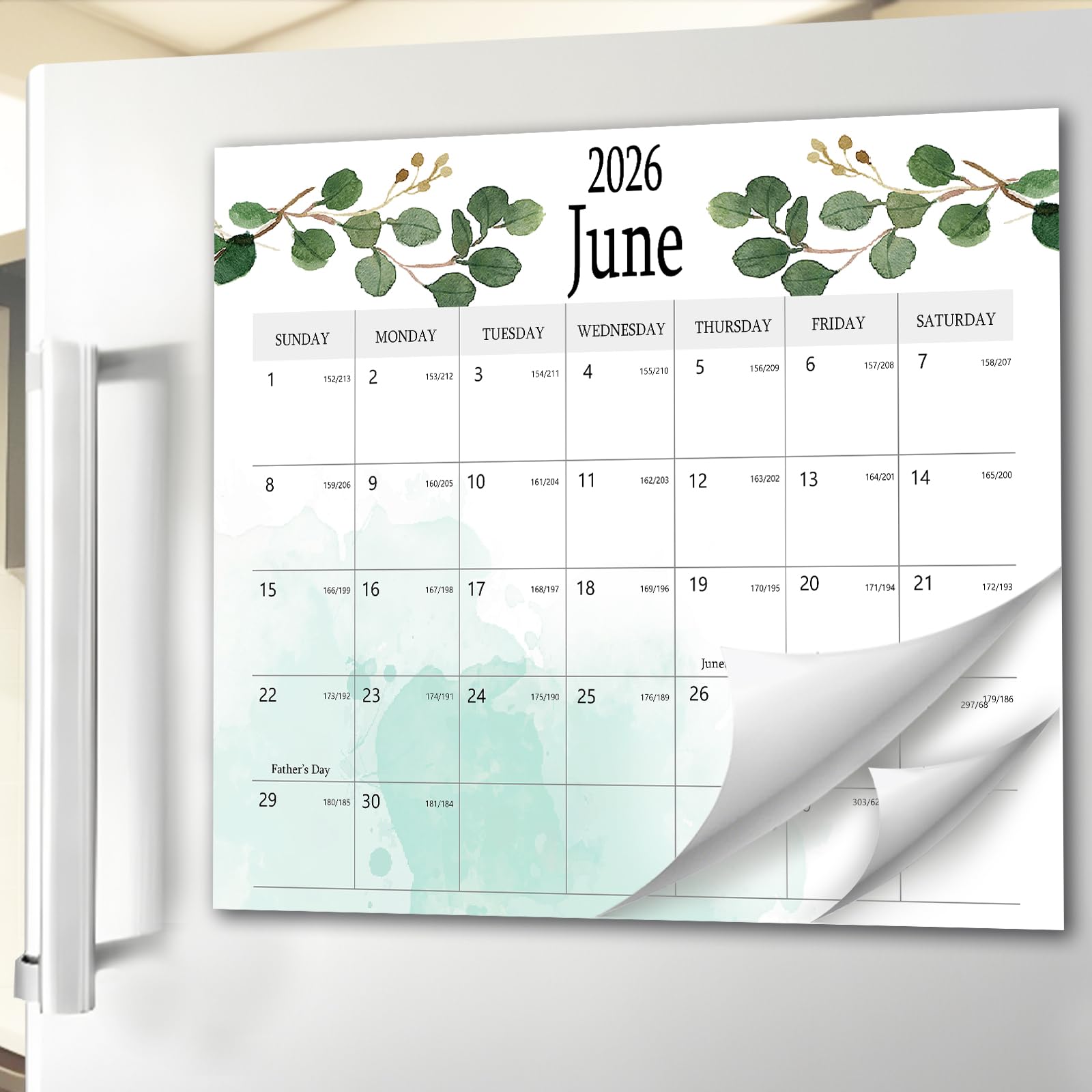 Photo 1 of 2025.12-2027.7 Aesthetic Magnetic Calendar for Refrigerator, Fridge Magnet Runs Until July 2027 - The Perfect Monthly Magnetic for Easy Organizing - Greenery Design