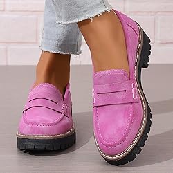 Womens Loafers Shoes Platform Chunky Penny Loafer