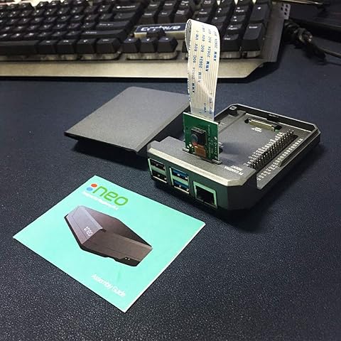 GeeekPi Argon NEO Caja de aluminio con enfriamiento pasivo, Raspberry Pi 4 caja con disipadores térmicos, Raspberry Pi 4 Carcasa de carcasa Disipación para Raspberry Pi 4B