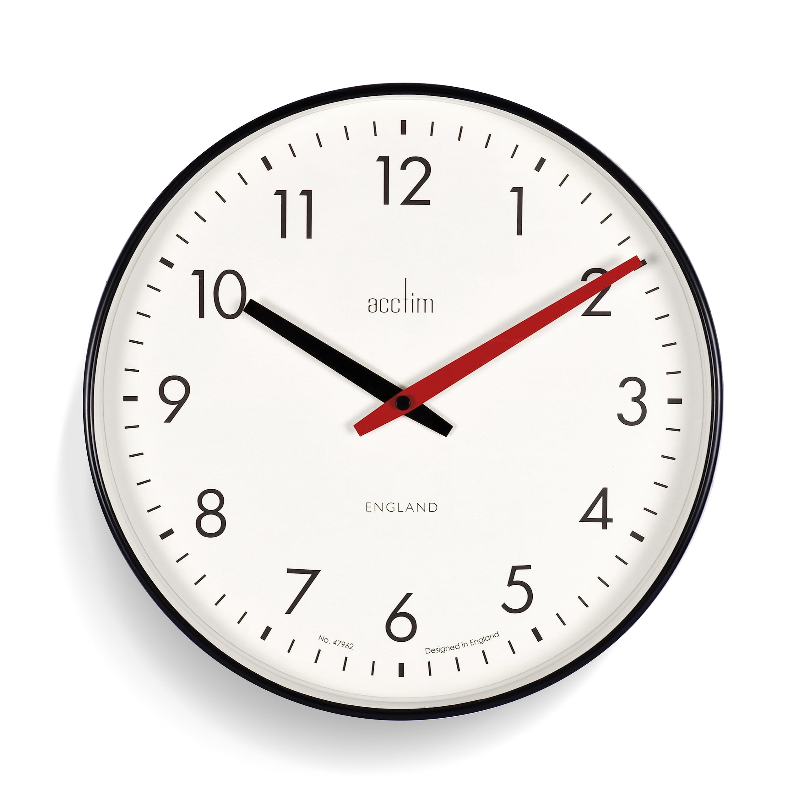 Acctim 22573 Riley 30cm Retro Black Wall Clock