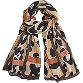 Canxiaoba Women'S Geometric Animal Printed Scarf With Cotton And Linen Texture Shawl