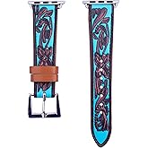 Wonderent Western Watchband for Apple Watch Size 38mm, 40mm, 41mm, 42mm, 44mm, 45mm and Series 8,7,6,5,4,3,2,1, and SE