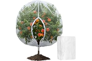 GONLEI 10 X 10 Ft Large Fruits Tree Netting Cover with Zipper and Drawstring, Insect Bird Barrier Netting for Garden Protection, Garden Plant Mesh Netting Cover for Cherry Apple Peach Tree Blueberry Bushes