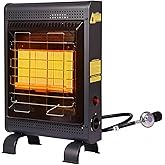 Propane Heater Indoor and Outdoor,18000 BTU Propane Patio Heater with ODS &amp; Tip-over Protection, Outdoor Heaters with Gas Regulator &amp; Hose Heat up to 450 Sq.Ft, for Patio, Garage, Camping,Workshops