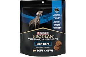 PRO PLAN VETERINARY DIETS Purina Pro Plan Veterinary Supplements Skin Care Dog Supplements with Omega-3 Fish Oil and EPA and DHA - (Pack of 1) 30 ct. Pouches
