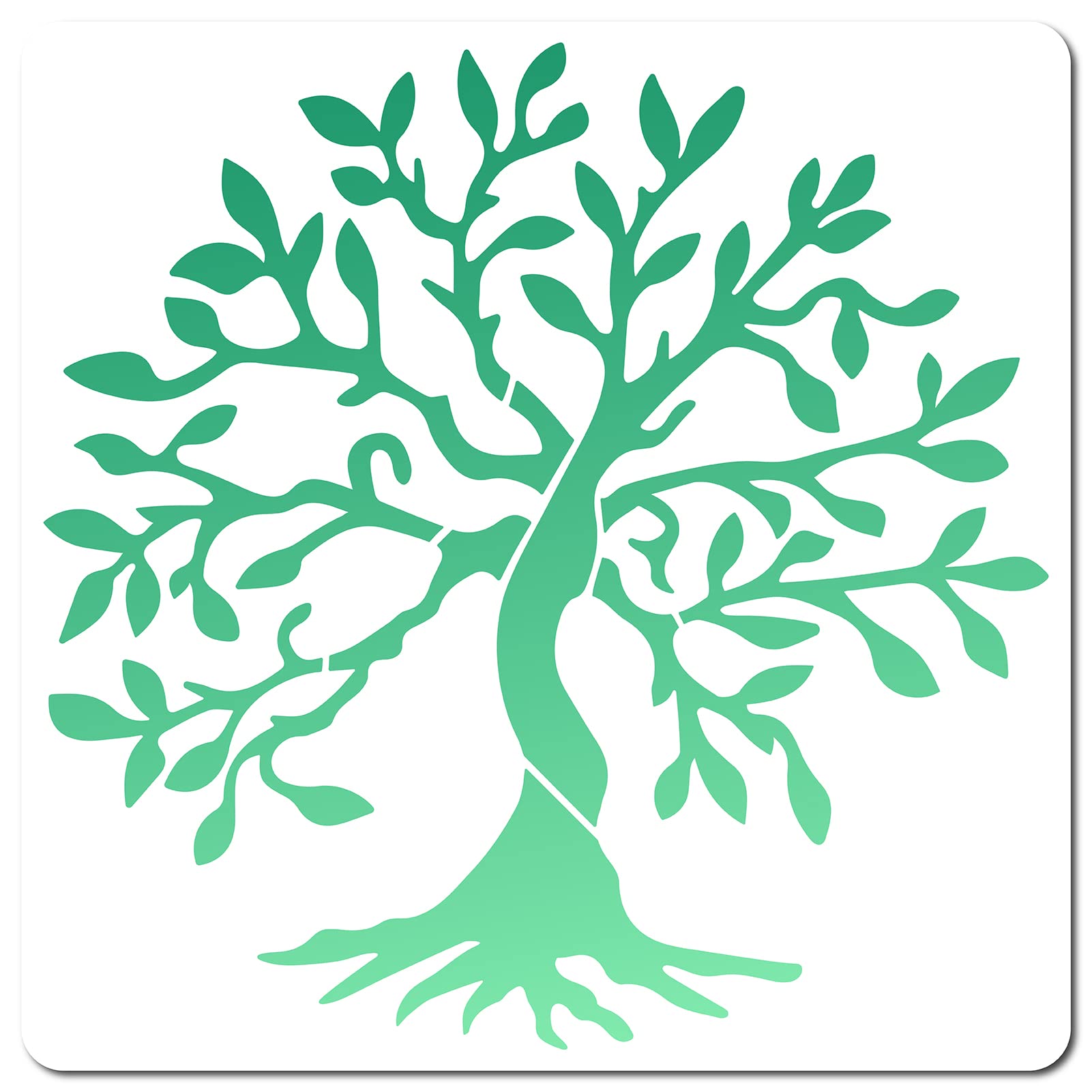 GORGECRAFT Tree of Life Stencil Leaf Template 10x10 Inch Large Reusable Decoration Sign Square Tree Stencils for Painting on Wood Wall Scrapbook Card Floor and Tile Drawing