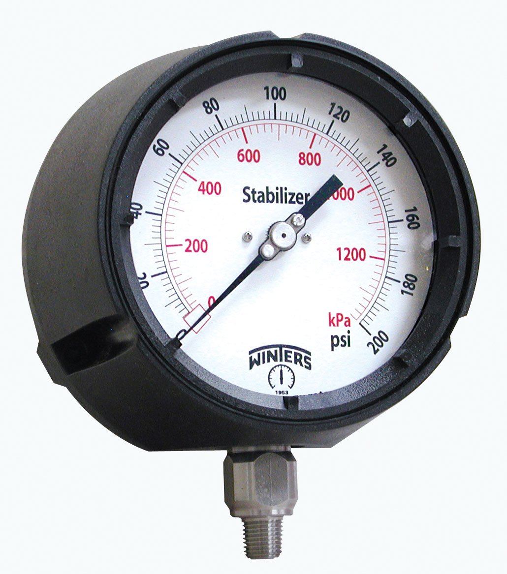 Winters PPC Series StabiliZR Phenolic Pressure Gauge with Safety