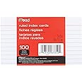 Mead 3 X 5-Inch Index Cards, Ruled, 100 Count, White-63350