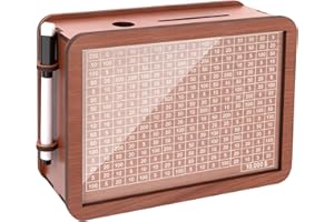 UIWKOW Wooden Cash Money Savings Box,Piggy Bank for Kids Adults with Money Target and Numbers,10000 Savings Challenge Box,Boys Girls Savings Coin Bank,Cultivate Financial Management Habits