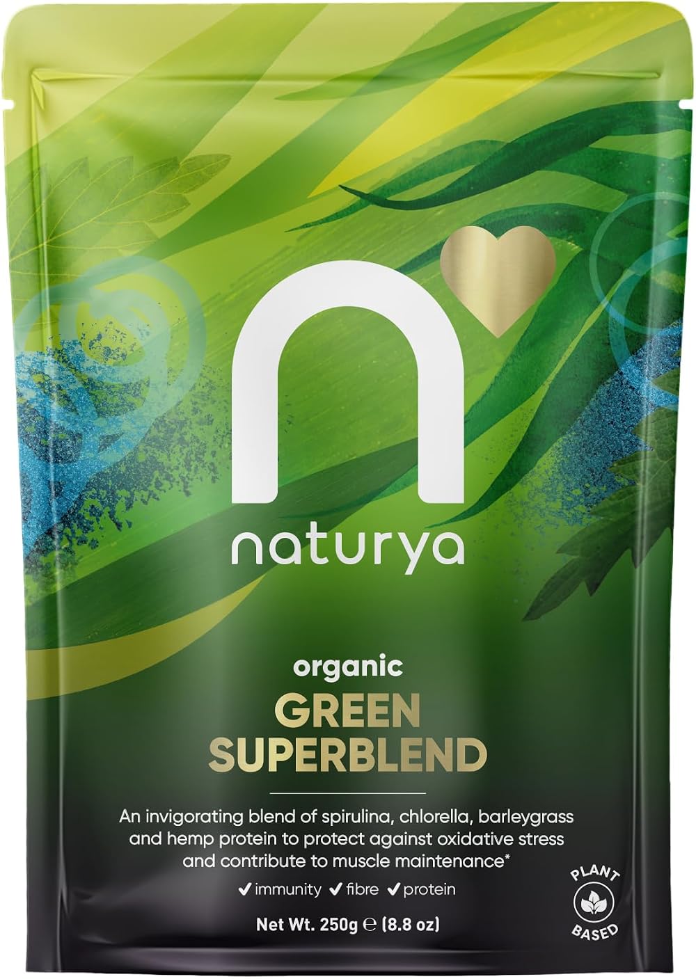 Naturya Organic Green Superfood Powder Blend 250g Alkaline Vegan Gluten-Free