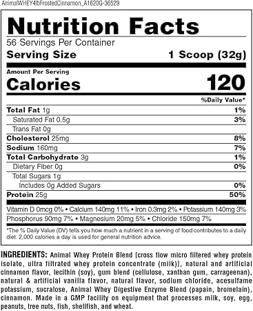 Animal Whey Isolate Whey Protein Powder Isolate Loaded For Post Workout And Recovery Low Sugar With Highly Digestible Whey Isolate Protein Frosted Cinnamon Bun 4 Pounds Amazon Sg Health Personal Care