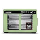 Gourmia French Door Air Fryer Oven - 37 Qt Large Capacity Convection Toaster Oven, FryForce 360°, Digital Display, 12 Cooking Presets, Dehydrate, Fits 13” Pizza, Dishwasher-Safe, Green