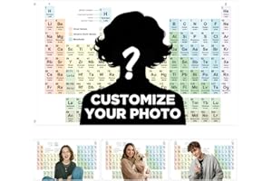 Custom Periodic Table Flag with Photo Text Personalized Chemistry Science Flag for Advanced Chemistry Students Teacher’s Face