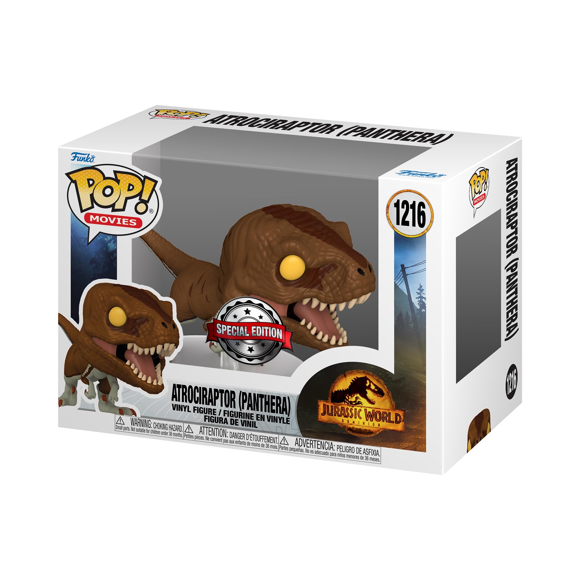 Funko Pop! Movies: JW3 - Atrociraptor - (Panthera) - Jurassic World 3 - Collectable Vinyl Figure - Gift Idea - Official Merchandise - Toys for Kids & Adults - Movies Fans