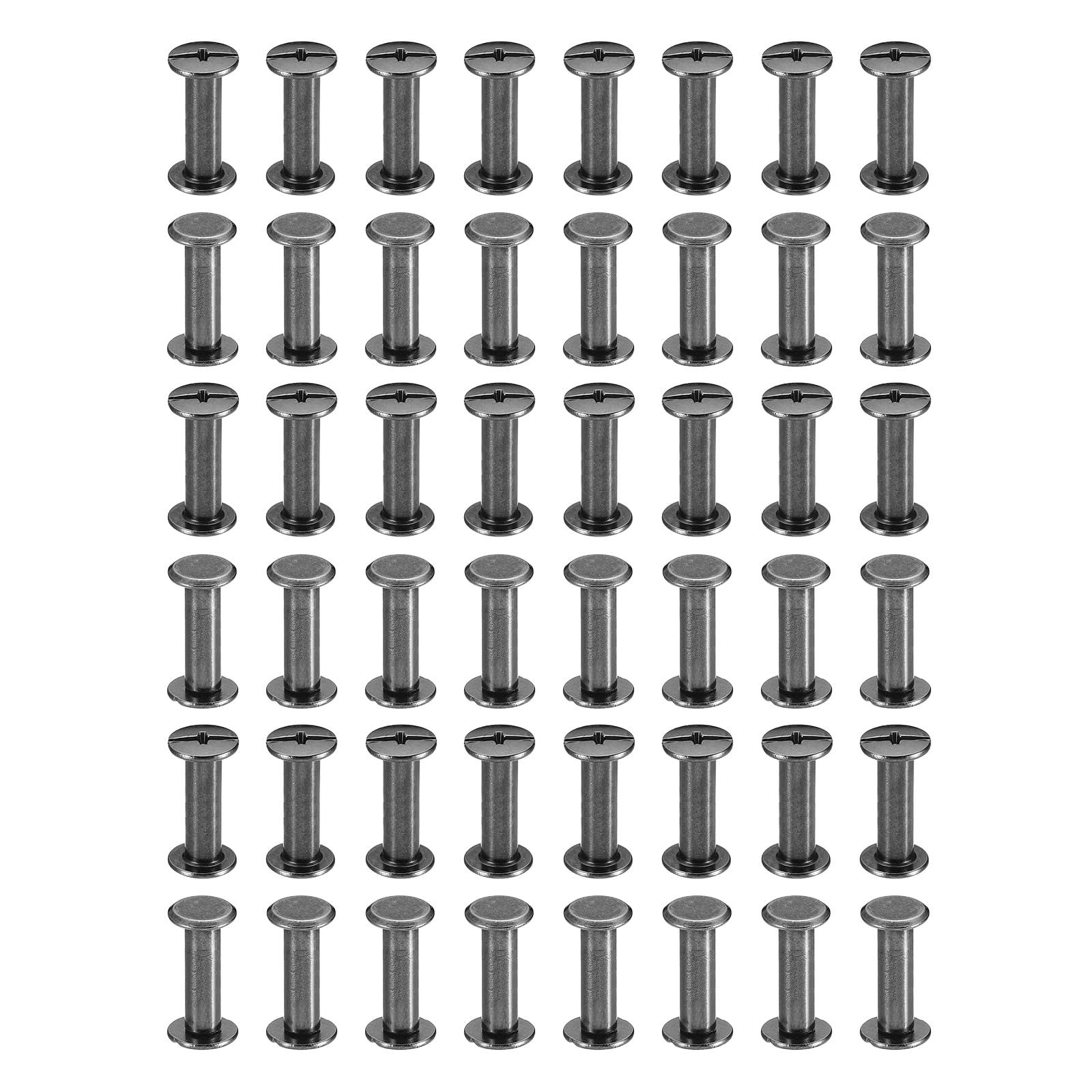 PATIKIL 100 Sets Chicago Screws, M5x18mm Chicago Screws Phillips Binding Post Screw Bolts Leather Rivets Fasteners Connectors Steel for Leather Belt Scrapbook Photo Albums, Black — image 1