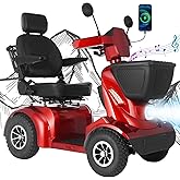 Ecomobi 32 Miles Heavy-Duty 1000W Mobility Scooter for Seniors &amp; Adults | 500LBS Load,15MPH, Bluetooth Speaker &amp; GPS tracker, FullSuspension, USB Charging &amp; Dual Baskets, 20&deg;Climbing
