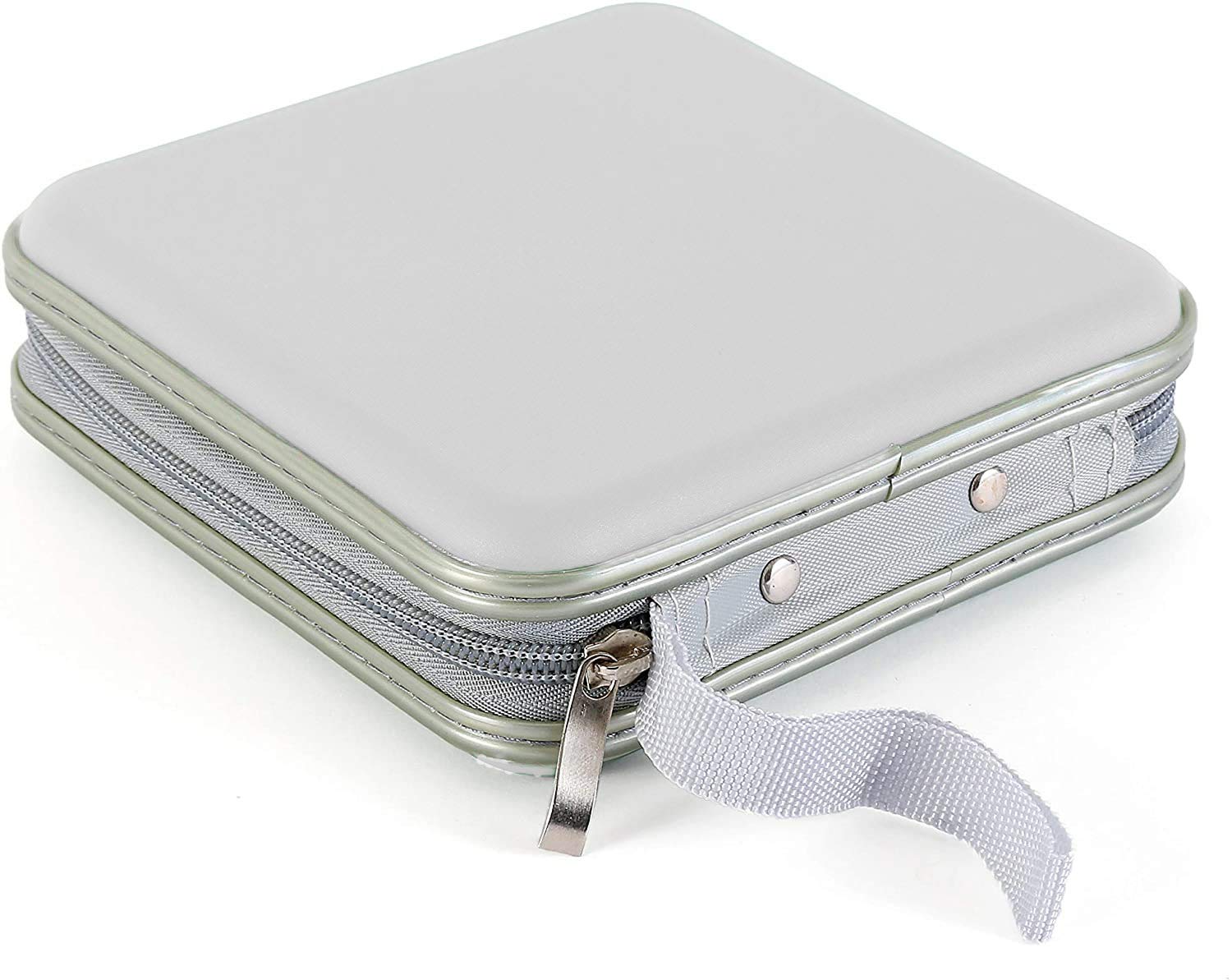 Gadget Hoppa 36 Capacity CD DVD Case Wallet Hard Cover Carry Case Portable Storage Organiser Bag - WHITE โ image 1