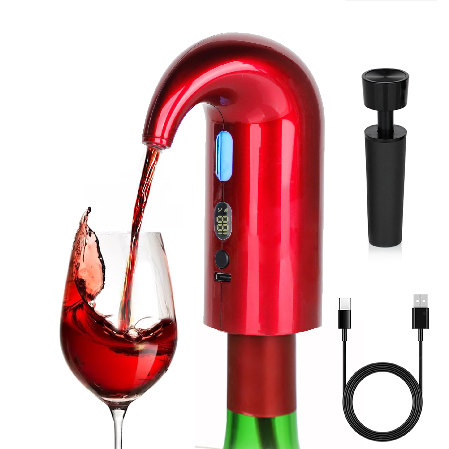Upgraded versionElectric Wine Decanter Aerator Red Wine Aerator Quick Solid Oxidation Intelligent Automatic Wine Maker for Family Party Gift