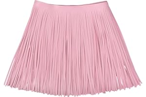 uxcell 2 Yards 12 Inch PU Faux Leather Fringe Trim Double Side Leather Sewing Tassel Fringe for DIY Sewing Dress Crafts Skirt