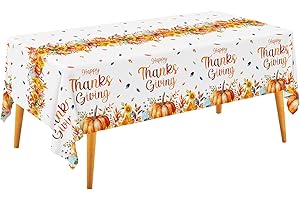 Gatherfun Fall Thanksgiving Party Supplies - 2 Pack Disposable Plastic Tablecloth, 54”x108” Table Cover Ideal for Autumn and Thanksgiving Party Decorations ﻿