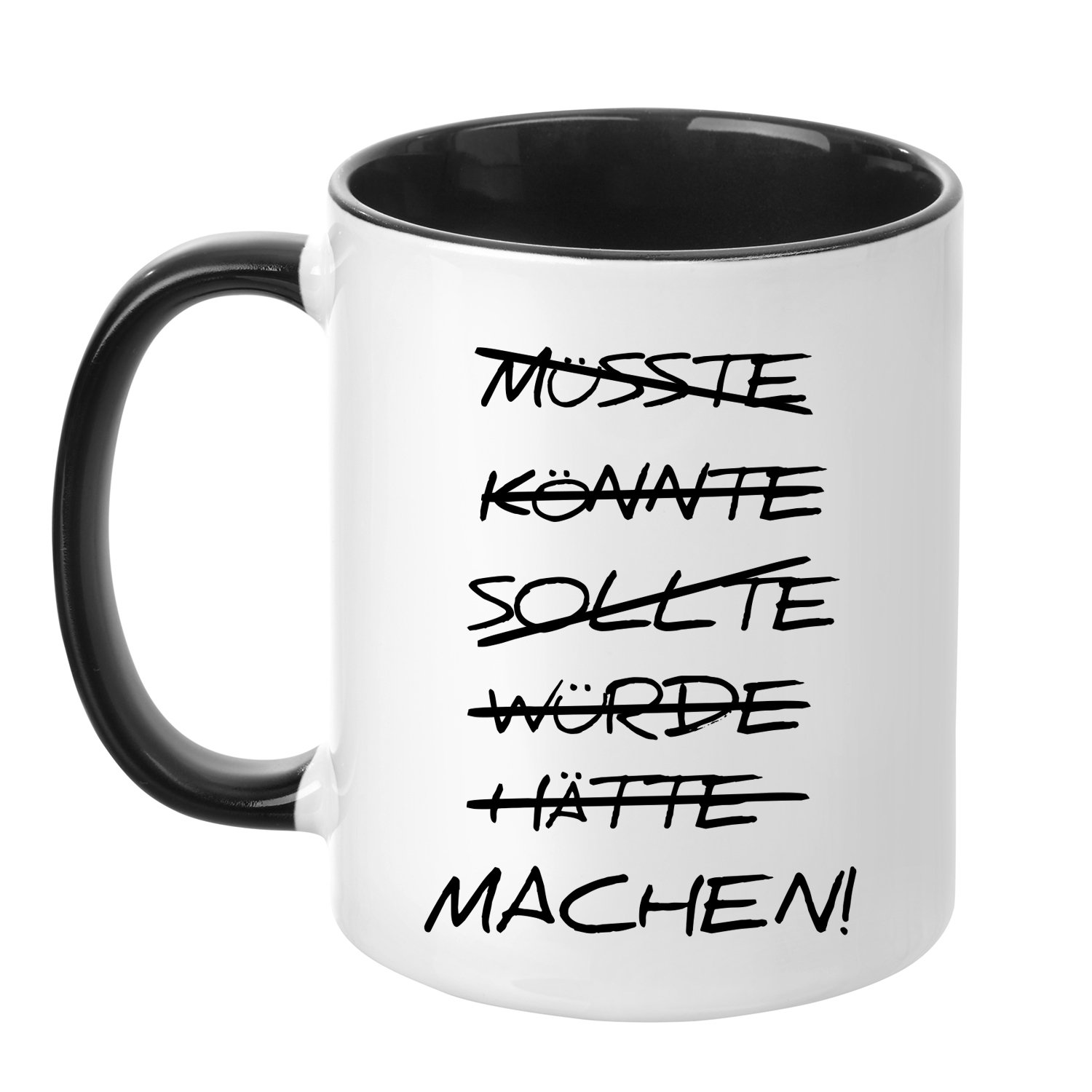 Mug with saying - Machen! Printed on both sides, made in Germany, tea cup, coffee cup, fun, work, office, boss.