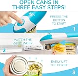 Kitchen Mama Auto Electric Can Opener Sky Blue, Battery Operated, Hands Free view 2