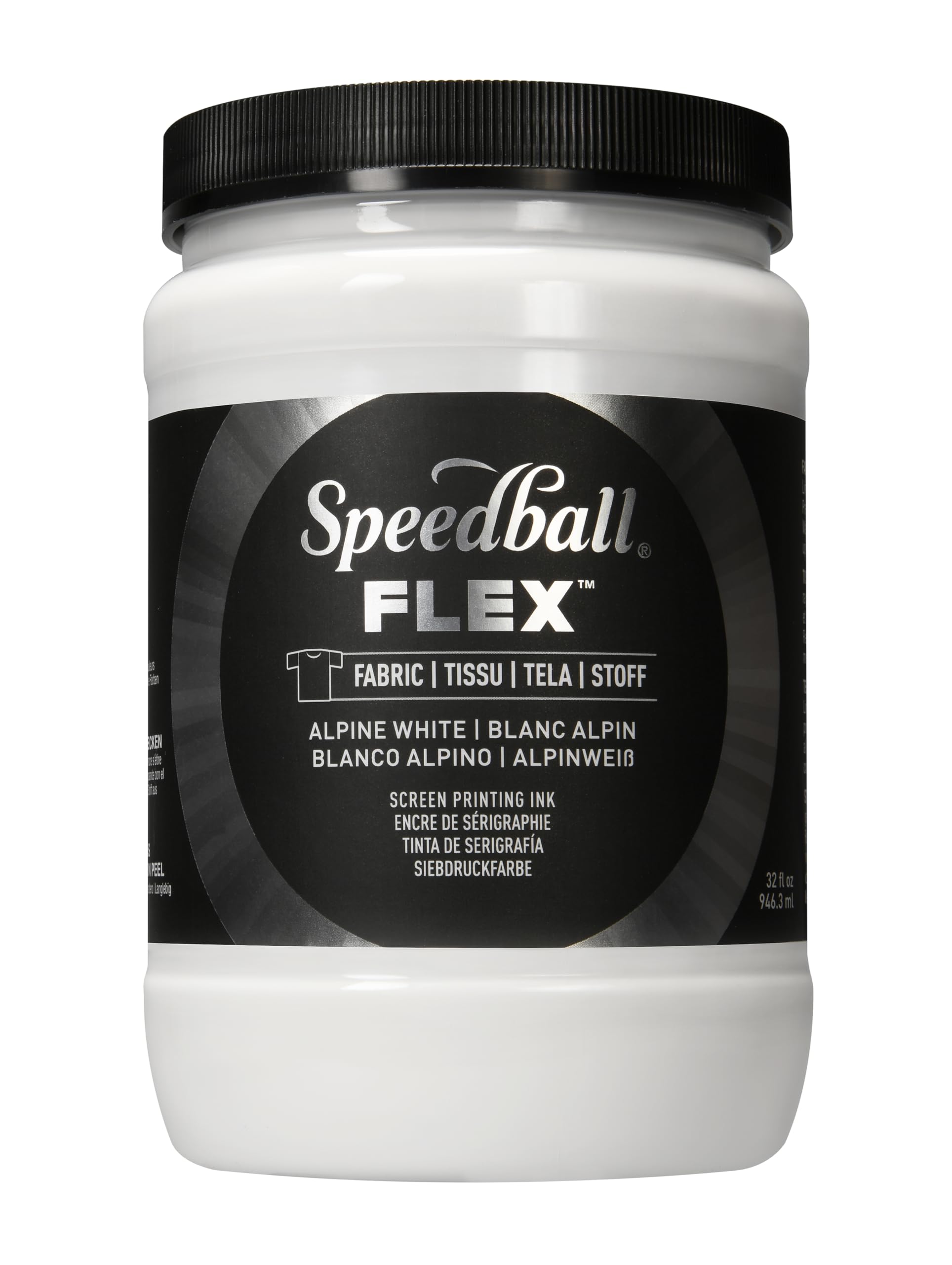 Speedball Flex Screen Printing Fabric Ink Alpine White 32oz, for Home Decor, Bags, T Shirt, Essential for Artists Craft Kit