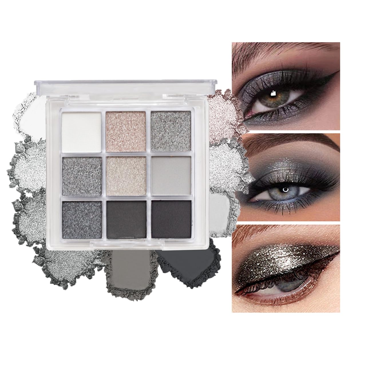 9 Colours Eyeshadow Palette, Eye Shadow Palette with Matte & Shimmer Blendable Shades Make-Up Palettes Set for Day &Night Eye Make-Up, Long-Lasting Waterproof Eye Shadow Pallets for (Black)